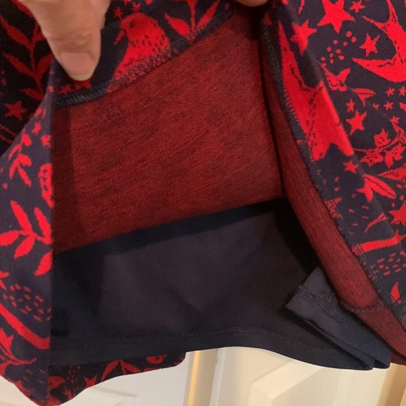 Boden red flying sparrow jacquard knit fitted sweater navy  dress s6P lined - Picture 7 of 12